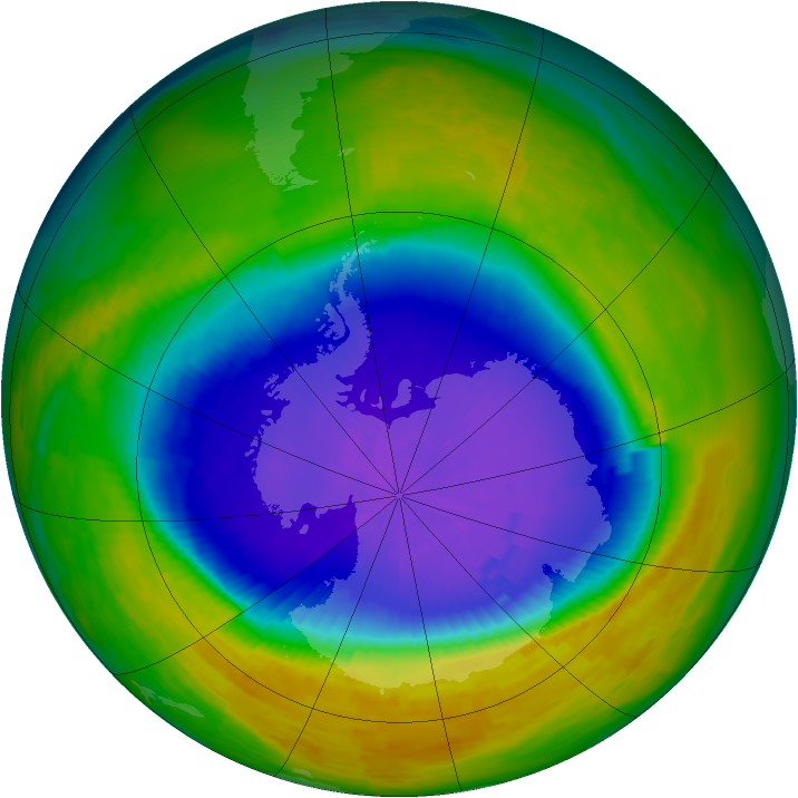 Antarctic ozone map for 28 October 1994